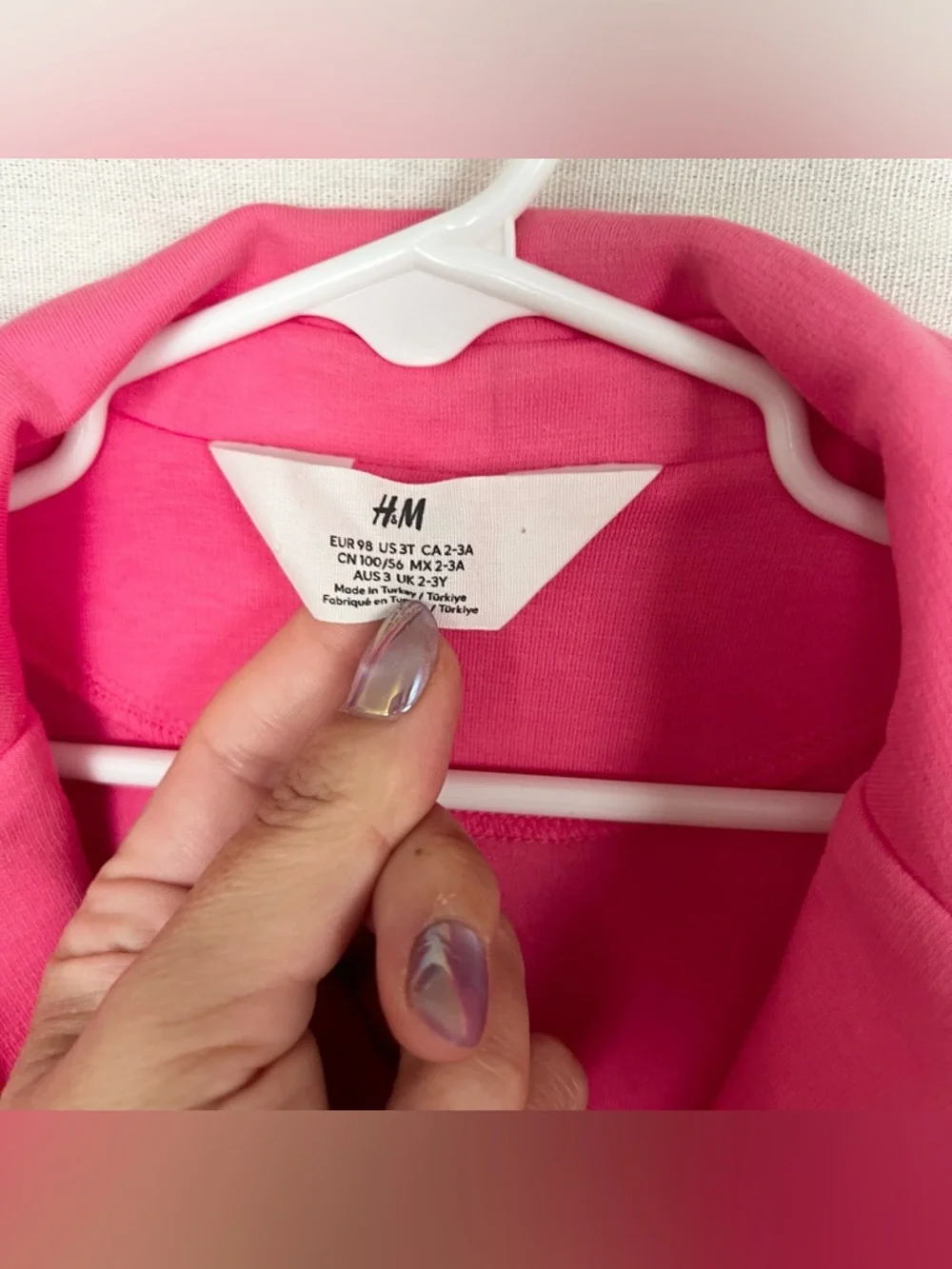 H&M Girls Pink Knit Blazer Jacket Size 3T